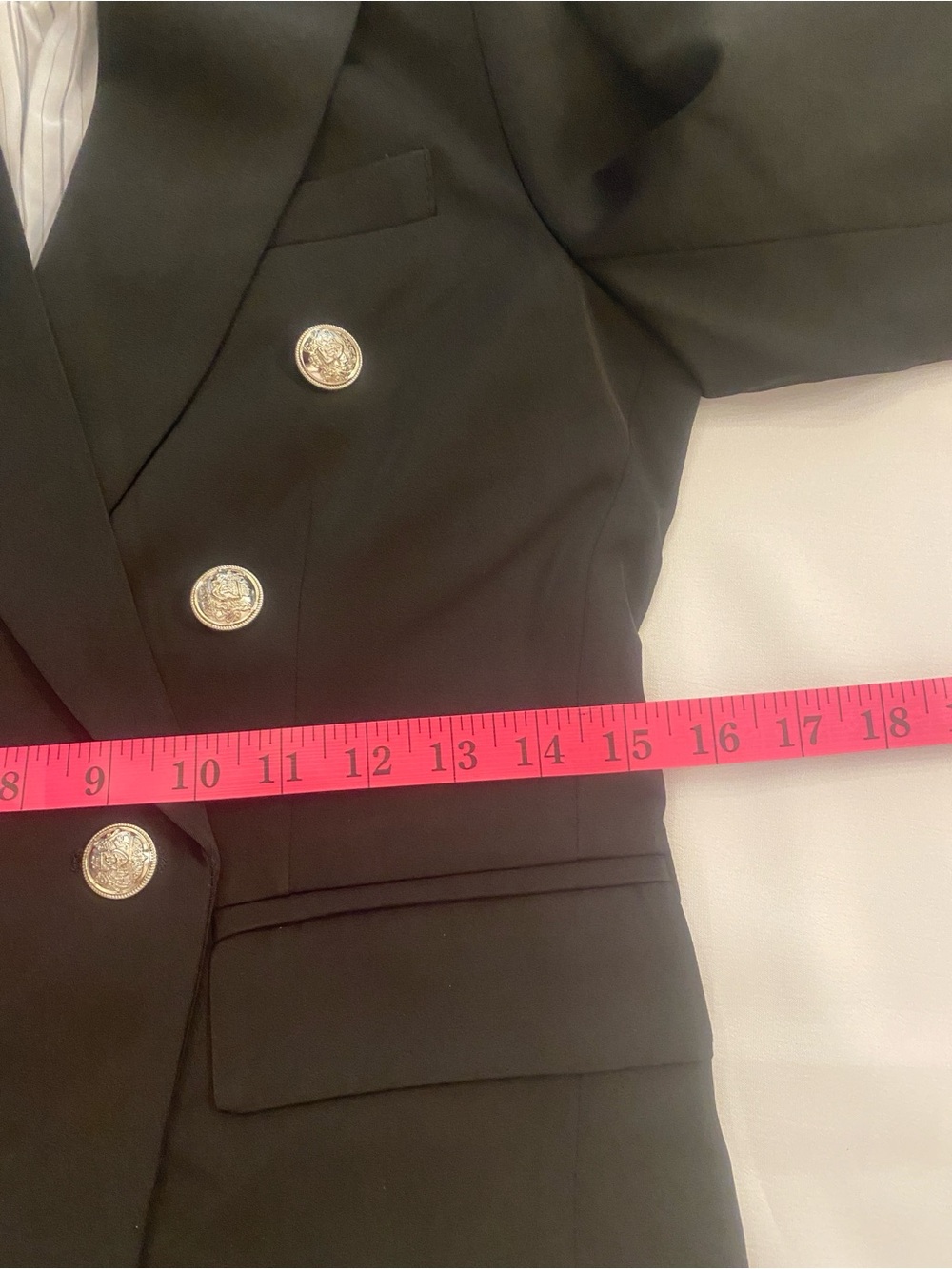 Women’s Black Double Breasted Classic Buttons Blazer Dolce Cabo size small - Picture 11 of 15